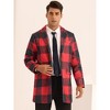 Lars Amadeus Men's Notch Lapel Single Breasted Color Block Plaid Overcoat - 2 of 4