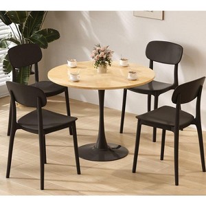 Okak 31.5/24IN Modern Round Dining Table for 4 Person, Round Table with Metal Pedestal, Small Table for Living Room, Dining Room - 1 of 4