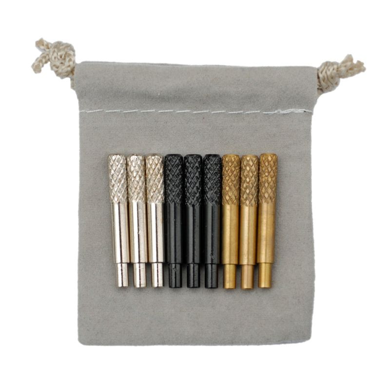 WE Games Machined Metal Cribbage Pegs in Velvet Pouch - Set of 9 (Brass, Silver & Black), 2 of 4