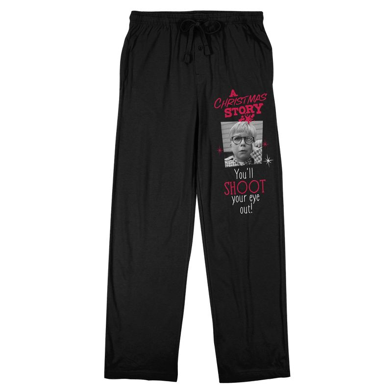A Christmas Story Ralphie Photo Men's Black Sleep Pajama Pants, 1 of 3