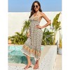 Women's Summer Maxi Dress Casual Floral V Neck Boho High Low Flowy Long Sun Dresses - 3 of 4