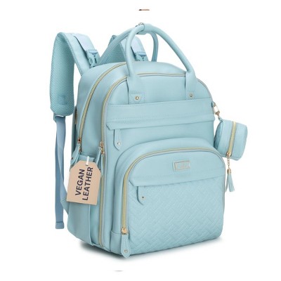 BabbleRoo Premium Vegan Leather Diaper Bag Backpack, Travel Backpack, Spacious & Stylish Nappy Organizer