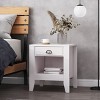 Sapphtopaz Modern Nightstand with 1 Drawer & Open Storage Shelf Space-Saving Wood Bedside Table 2-Tier Small Night Stand for Bedroom,Living Room - 3 of 4