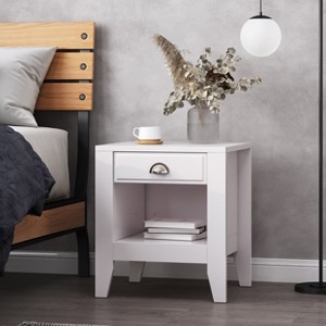 CAVINAS 2-Tier Modern Nightstand, Wood Bedside Table End Table with Open Storage Shelf for Bedroom & Living Room - 1 of 4