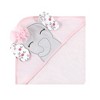 Hudson Baby Infant Girl Cotton Rich Hooded Towels, Floral Pretty Elephant, One Size - 4 of 4