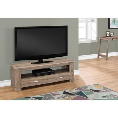 CAVINAS TV Stand with 2 Drawers and Open Storage Minimalist Entertainment Center Media Console for Living Room