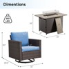 Buenhomino 5 Pieces Patio Wicker Furniture Set - 4 Outdoor Swivel Rocker Glider Chairs with Fire Pit Table, Warm Patio Conversation Set - 3 of 4