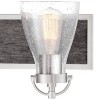 Minka Lavery Industrial Wall Light Brushed Nickel Hardwired 24" 3-Light Fixture Clear Seeded Glass Shade for Bathroom Living Room - 2 of 3
