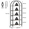 Bookshelf 5 Tier Bookcase Arched Display Racks Tall Standing Bookshelves Metal Frame Open Storage Rack Shelf - 2 of 4