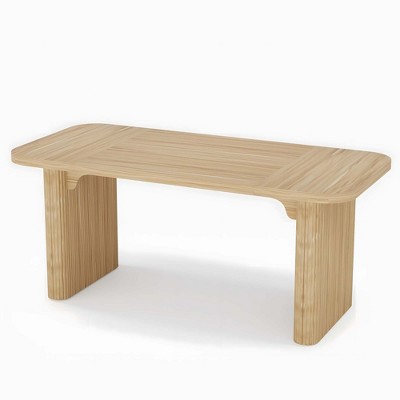 NicBex 62.20" Rectangle Dining Table Modern Center Table with Wood Tabletop for Living Room & Office