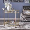2 Tier Mobile Serving Cart, Metal Rolling Bar Cart With Glass Rack Shelves, Kitchen Island Utility Cart With Wheels for Kitchen Dining Living Room - 2 of 4