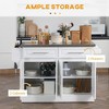Bella Depot 57'' Kitchen Island with Storage, Portable Kitchen Cart with Stainless Steel Top, 2 Drawers - 2 of 4