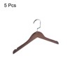 Unique Bargains U-Notches Non-Slip Retro Wooden Clothes Hangers with Stainless Steel Hook 5 Pcs - 3 of 4