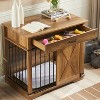 Large Dog Crate Furniture with Barn Door & Storage Drawer, Fits Dogs up to 100 lbs - 4 of 4
