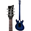 Danelectro 66BT Semi-Hollow Baritone Electric Guitar Transparent Blue - 4 of 4