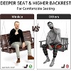 Real Relax Wooden Outdoor Porch Swings with Upgraded 22" Deep Seat, Heavy Duty 880 Lbs Swing Bench Chair for for Patio, Backyard, Garden - 3 of 4