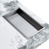 GlasFlength Coffee Tables Modern Marble Look Accent Table Artistic Simple Design For Living Room Lounge Decor, White, 31.4"*31.4"*12" - 4 of 4