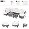 Large Size 7 Pieces Rattan Outdoor Garden Sofa Set,Wicker Patio Conversation Sets,Patio Furniture Sets with Coffee Table and Cushions-Coolbibila - 4 of 4