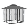 vidaXL Gazebo with Sidewalls Anthracite 118.1"x118.1"x106.3" Steel - 3 of 4