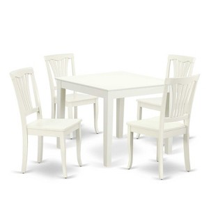 Modern 5Pc Dining Set - Square Table & 4 Chairs - Stylish Home Furniture - 1 of 4