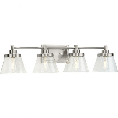 Progress Lighting Hinton 4-Light Brushed Nickel Bath Vanity