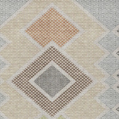 HomeRoots 9' X 12' Pewter Copper And Silver Geometric Washable Indoor Outdoor Area Rug