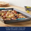 Rachael Ray 3pc Nonstick Bakeware Cookie Pan Set Gray with Agave Blue Silicone Grips - 4 of 4
