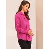 INSPIRE CHIC Women's Elegant V Neck Long Sleeve Office Work Satin Shirt - 4 of 4