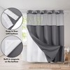 Americanflat 72x75 Hookless Waffle Pattern Shower Curtain - Water-Resistant Long Shower Curtain with Sheer Panel, Snap-In Liner, and Grommets - 4 of 4