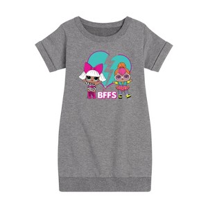 Girls' - LOL Surprise! - Heart Mended BFFS Graphic Short Sleeve Fleece Dress - 1 of 3