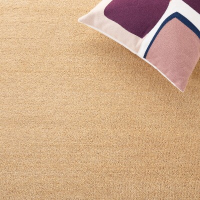 Beige Round Hand-Tufted Wool Area Rug, 6'