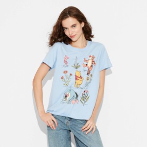 Women's Winnie the Pooh and Friends Short Sleeve Graphic T-Shirt - Blue - 1 of 3