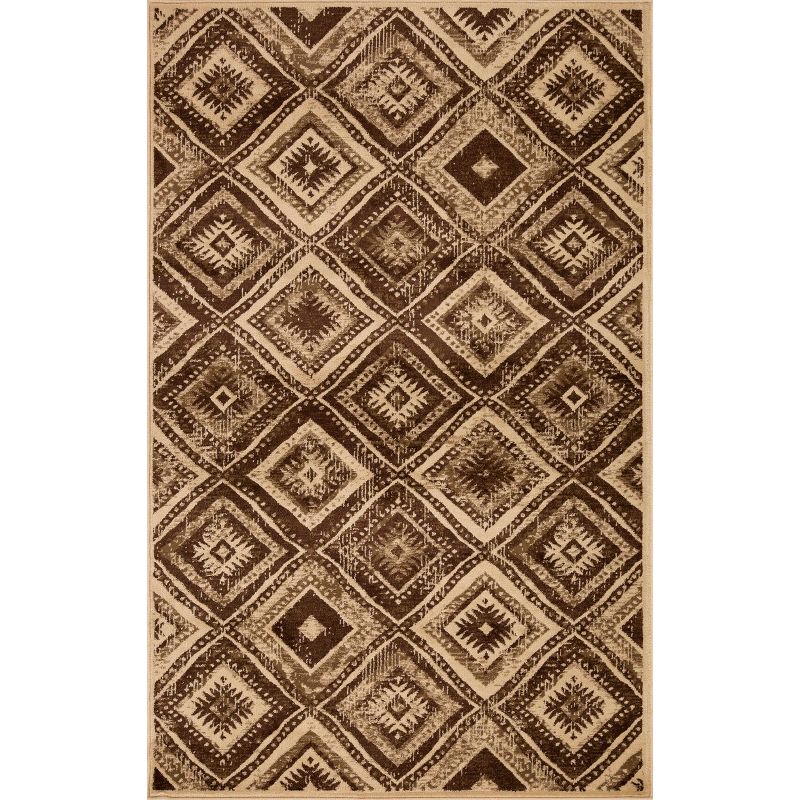Farmhouse Rustic Diamonds Power-Loomed Living Room Bedroom Entryway Indoor Area Rug or Runner by Blue Nile Mills, 1 of 7