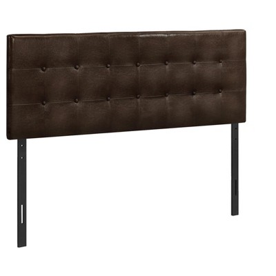 Monarch Specialties BED - QUEEN SIZE / BROWN LEATHER-LOOK HEADBOARD ONLY