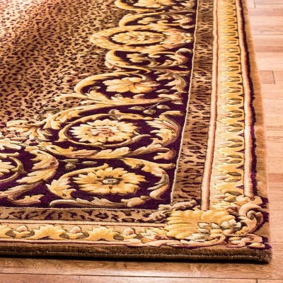 Florence Hand-Knotted Wool Oriental Rug in Rich Gold and Burgundy