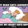 Women's - Disney - Head Says Laundry, Heart Says Nap Oversized Graphic T-Shirt - 2 of 4