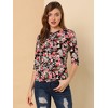 INSPIRE CHIC Women's Elbow Sleeves Boat Slim Fit Casual Stripe Animal Print Multi Floral Pattern T-Shirt - 3 of 4
