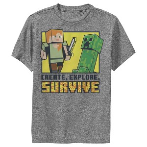 Boy's Minecraft Create Explore Survive Performance Tee - 1 of 4