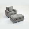 ACEPANO Ergonomic Oversized Sofa with Footstool & Cup Holder for Living Room & Office-Grey - 4 of 4