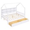 Wooden Twin Size House Bed With 2 Drawers, Storage Shelf Kids' Bed, Multifunctional Sky Roof House Bed Frame - 4 of 4