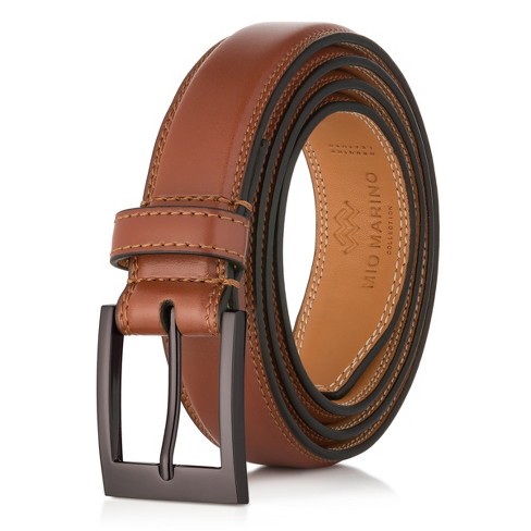 New fashion men's genuine pin buckle leather belt for formal and casual wear Black