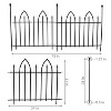 Sunnydaze Outdoor Lawn and Garden Metal Gothic Arch Style Decorative Border Fence Panel Set - 6' - Black - 2pk - 3 of 4