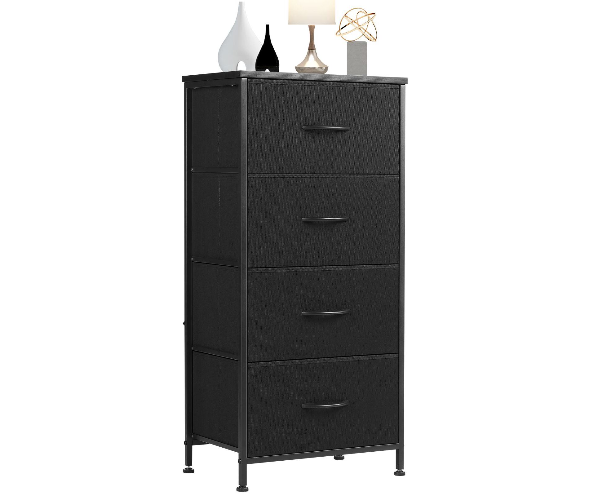 JIONJOY 4 Drawer Storage Dresser Chest | Black