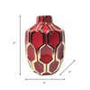 Sculptural Ceramic Vase with Geometric Raised Detailing and Modern Decorative Design for Contemporary Accent Display Table Decor Shelf Styling - 4 of 4