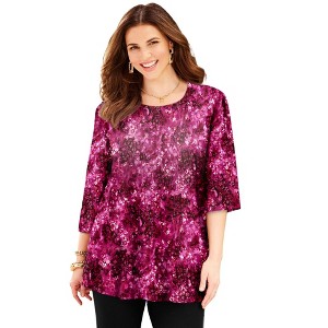 Catherines Easy Fit 3/4-Sleeve Scoopneck Tunic - 1 of 4