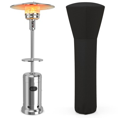 Costway 87'' Tall Patio Propane Heater 48,000 BTU W/ Cover & Table