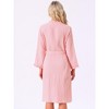 INSPIRE CHIC Women's 100% Cotton Soft Robe Long Sleeve V-Neck Loungewear with Pockets Bathrobe - 4 of 4