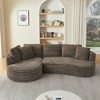 120.9" Oversized Chenille Tufted Curved L-Shaped Modular Sectional Sofa with Left Arm Chaise Lounge, No Assembly Required - 3 of 4