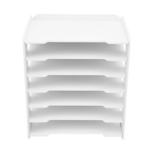 YIYIBYUS 7 Tier White Office Desk Desktop Organizers Letter Tray - 1 of 4