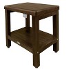DecoTeak® Eleganto® 18" Teak Wood Shower Bench with Shelf in Woodland Brown Finish - 2 of 4